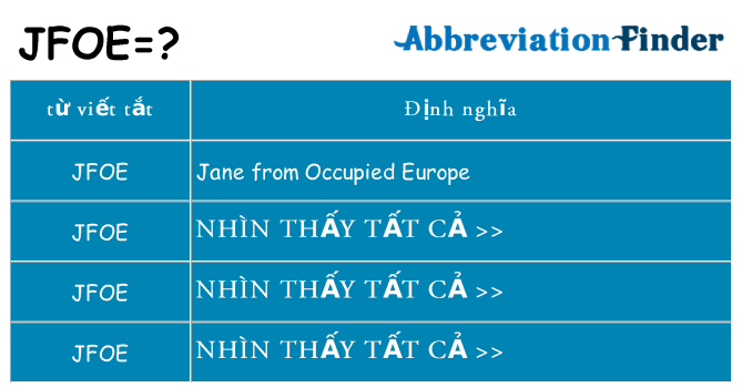 jfoe hiện những gì đứng cho