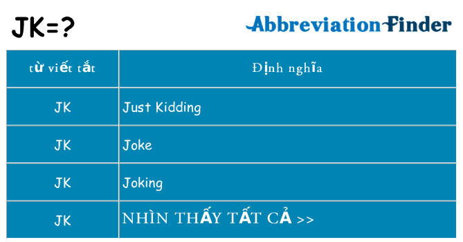 jk hiện những gì đứng cho