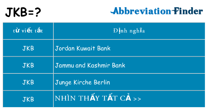 jkb hiện những gì đứng cho