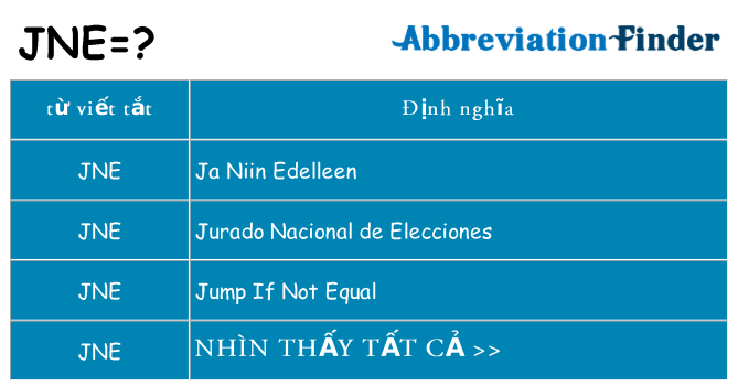 jne hiện những gì đứng cho