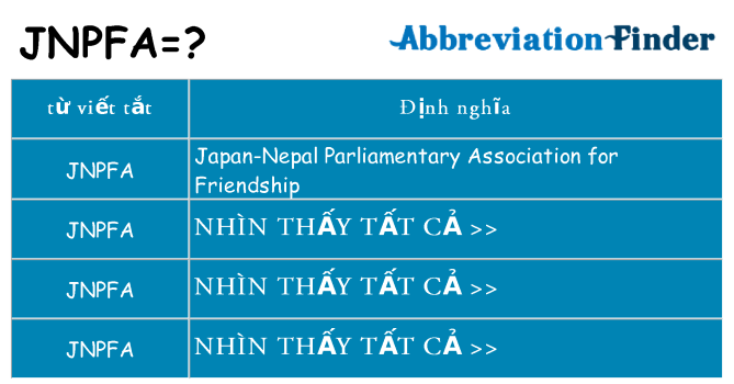 jnpfa hiện những gì đứng cho
