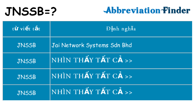 jnssb hiện những gì đứng cho