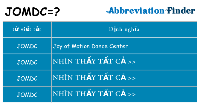 jomdc hiện những gì đứng cho