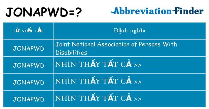 jonapwd hiện những gì đứng cho