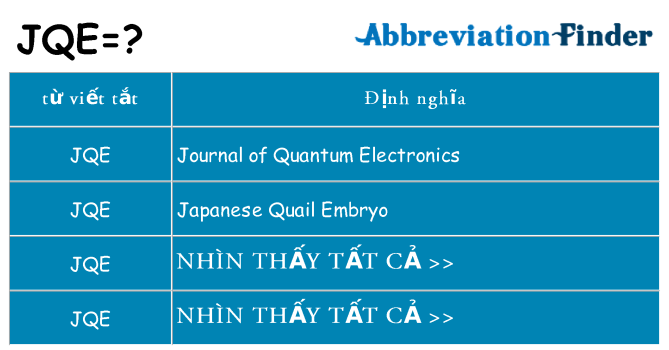 jqe hiện những gì đứng cho
