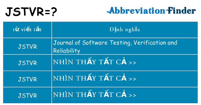 jstvr hiện những gì đứng cho