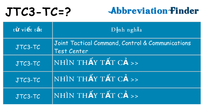jtc3-tc hiện những gì đứng cho