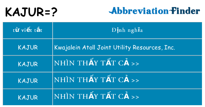 kajur hiện những gì đứng cho