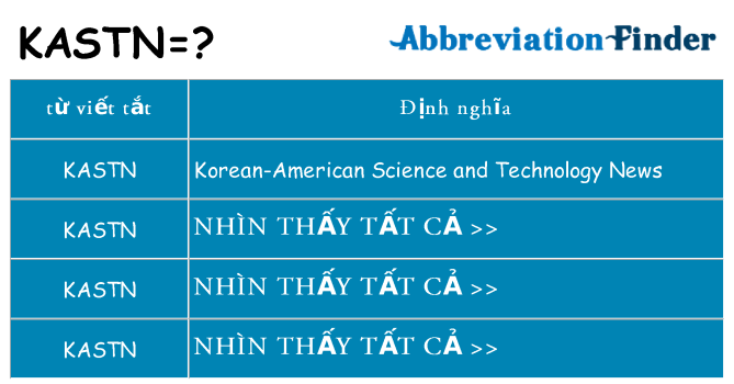 kastn hiện những gì đứng cho