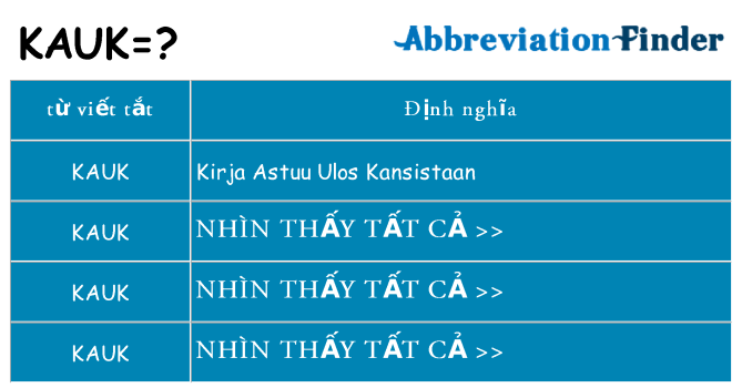 kauk hiện những gì đứng cho