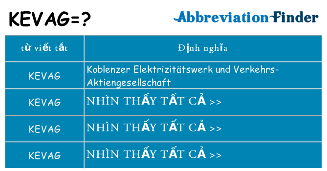 kevag hiện những gì đứng cho