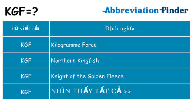 kgf hiện những gì đứng cho