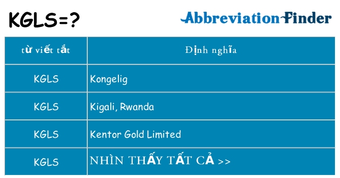 kgls hiện những gì đứng cho