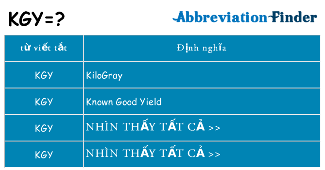 kgy hiện những gì đứng cho