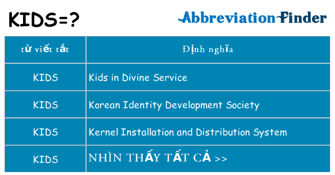 kids hiện những gì đứng cho