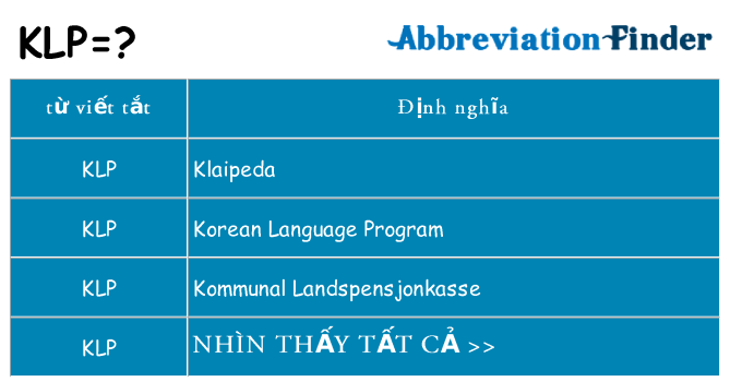 klp hiện những gì đứng cho