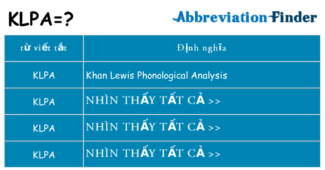 klpa hiện những gì đứng cho