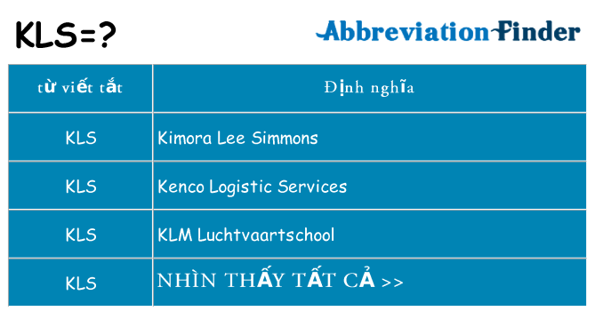 kls hiện những gì đứng cho