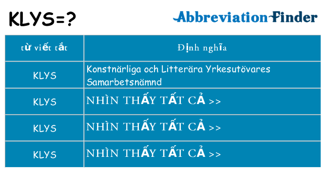 klys hiện những gì đứng cho