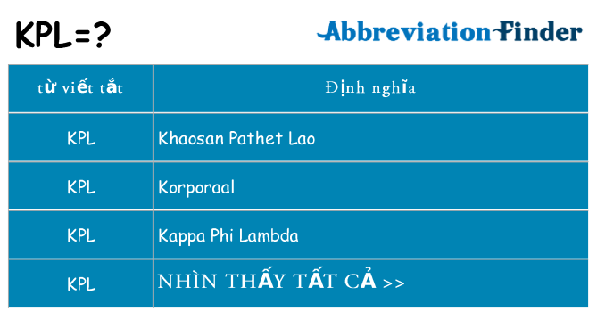 kpl hiện những gì đứng cho