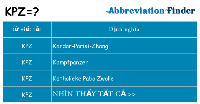 kpz hiện những gì đứng cho