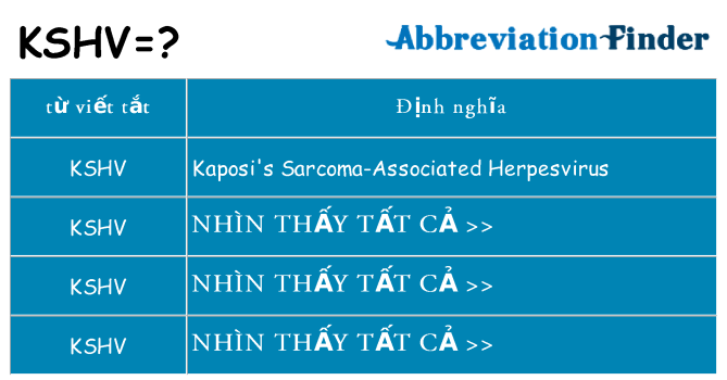 kshv hiện những gì đứng cho
