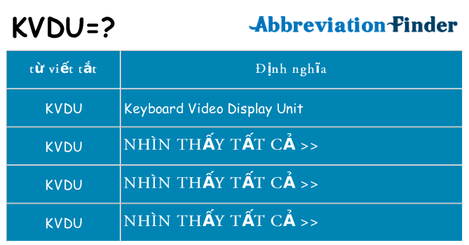 kvdu hiện những gì đứng cho