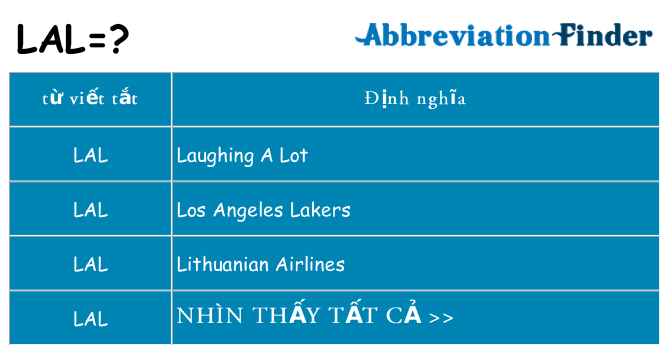 lal hiện những gì đứng cho