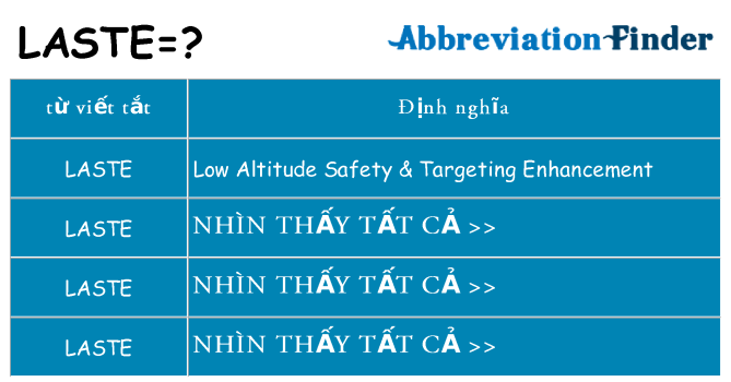 laste hiện những gì đứng cho