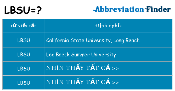 lbsu hiện những gì đứng cho