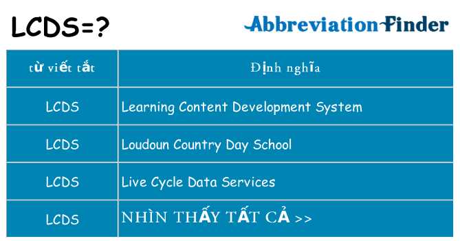 lcds hiện những gì đứng cho