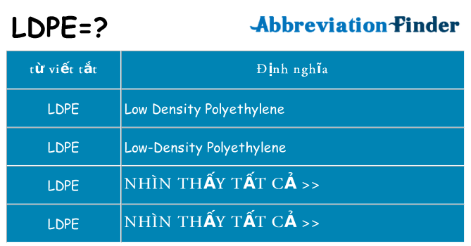 ldpe hiện những gì đứng cho