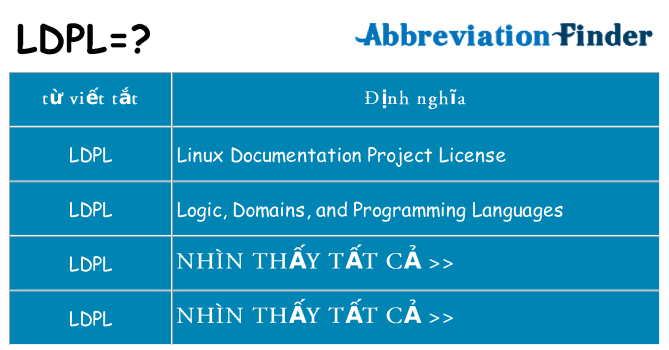 ldpl hiện những gì đứng cho