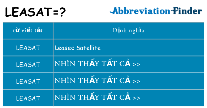 leasat hiện những gì đứng cho