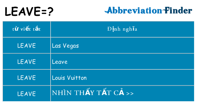 leave hiện những gì đứng cho