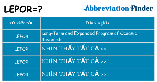 lepor hiện những gì đứng cho