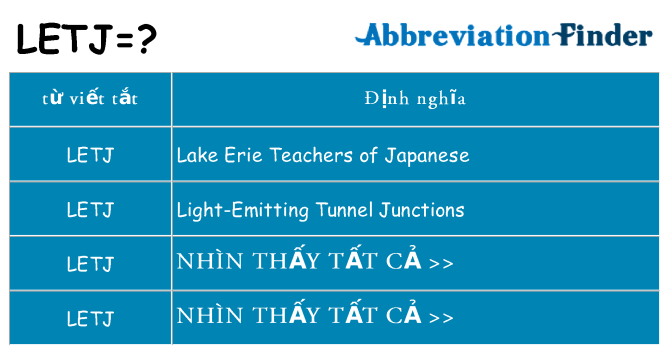 letj hiện những gì đứng cho