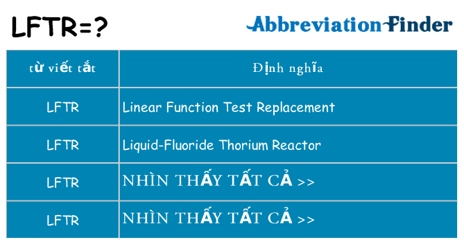 lftr hiện những gì đứng cho