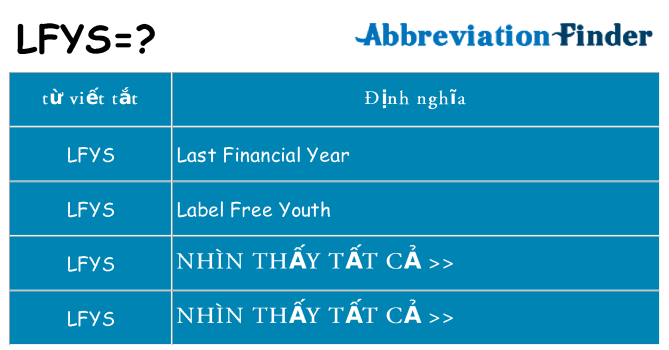 lfys hiện những gì đứng cho