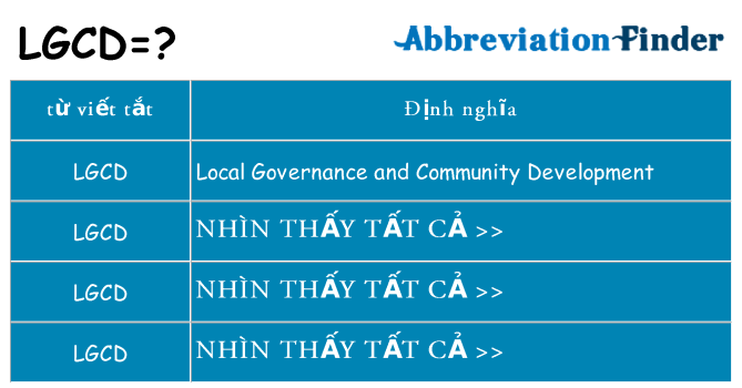 lgcd hiện những gì đứng cho