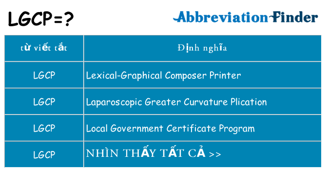 lgcp hiện những gì đứng cho