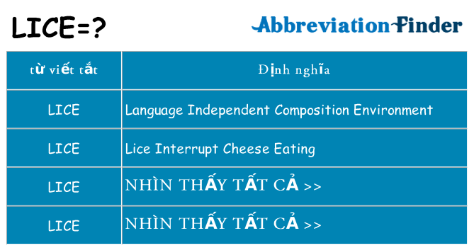 lice hiện những gì đứng cho