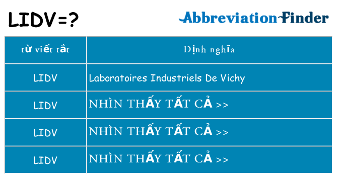 lidv hiện những gì đứng cho