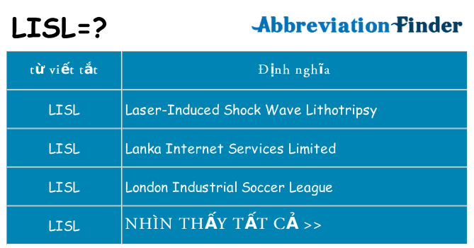 lisl hiện những gì đứng cho