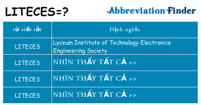 liteces hiện những gì đứng cho