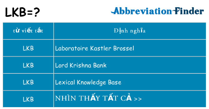 lkb hiện những gì đứng cho