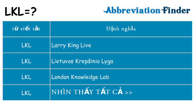 lkl hiện những gì đứng cho