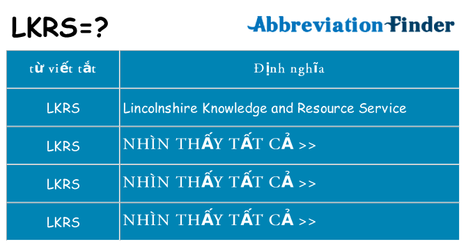lkrs hiện những gì đứng cho