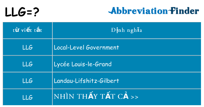 llg hiện những gì đứng cho