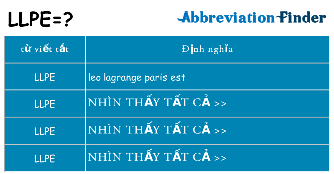 llpe hiện những gì đứng cho